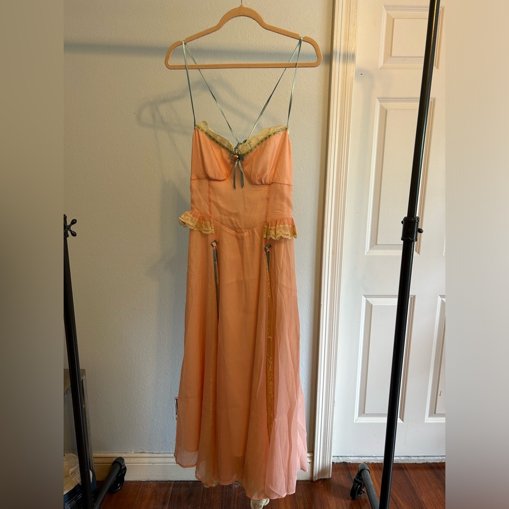 Whimsical pink midi dress